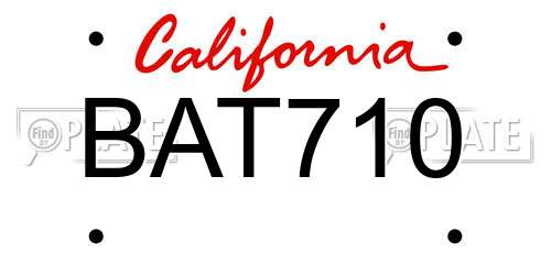 BAT710 California License Plate