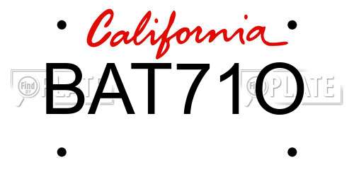 BAT71O California License Plate