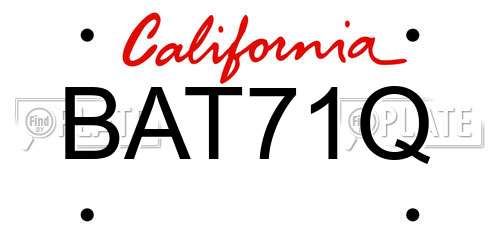 BAT71Q California License Plate
