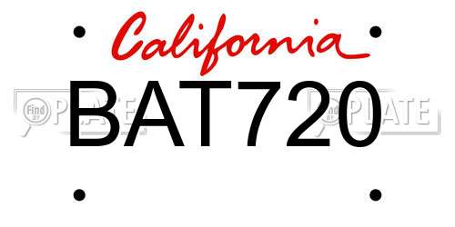 BAT720 California License Plate