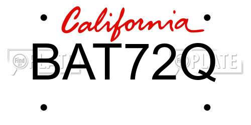 BAT72Q California License Plate