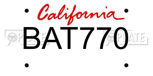 BAT770 California License Plate