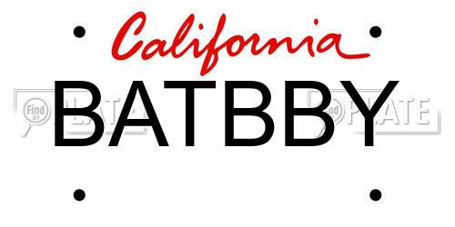 BATBBY California License Plate