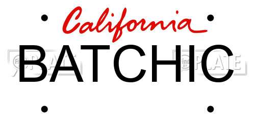BATCHIC California License Plate