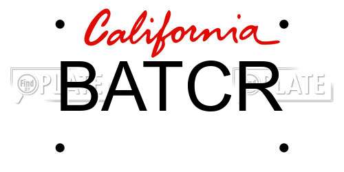 BATCR California License Plate
