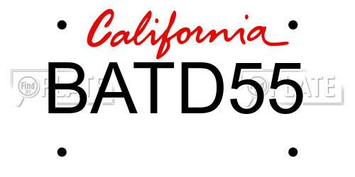BATD55 California License Plate