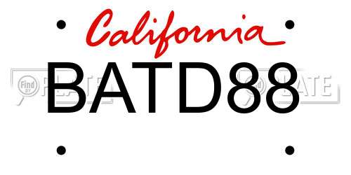 BATD88 California License Plate