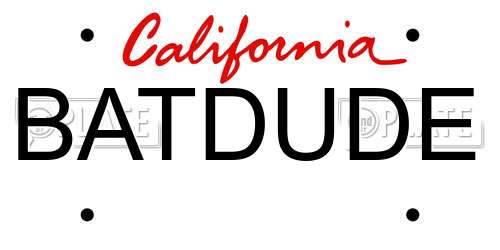 BATDUDE California License Plate