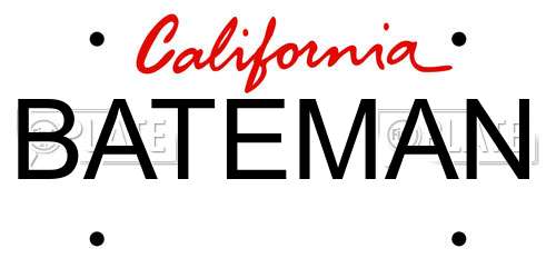 BATEMAN California License Plate