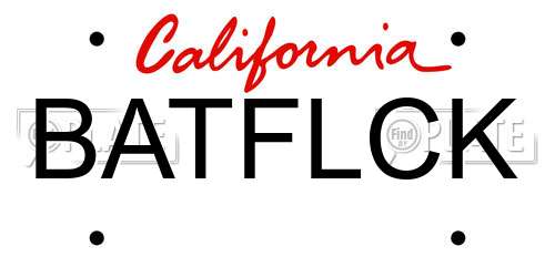 BATFLCK California License Plate