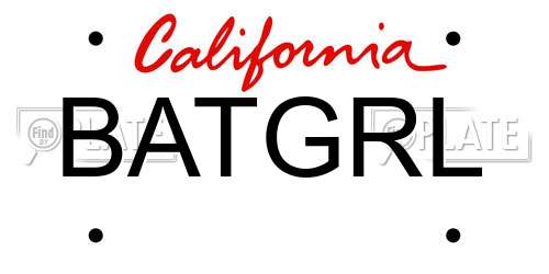 BATGRL California License Plate