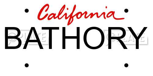 BATHORY California License Plate