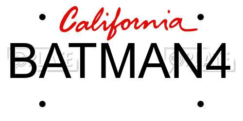 BATMAN4 California License Plate