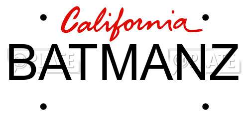 BATMANZ California License Plate
