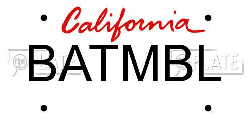 BATMBL California License Plate