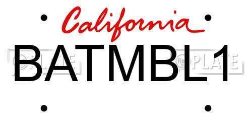 BATMBL1 California License Plate