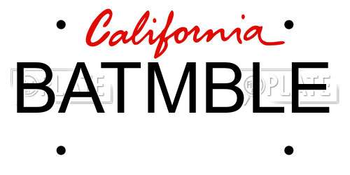 BATMBLE California License Plate