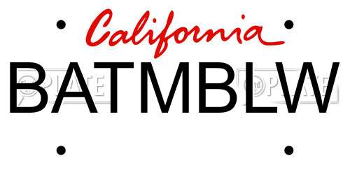 BATMBLW California License Plate