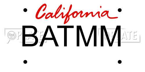 BATMM California License Plate