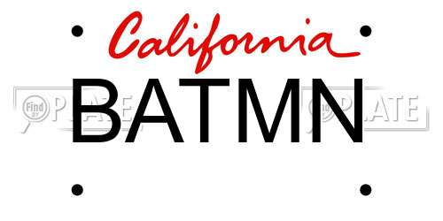 BATMN California License Plate
