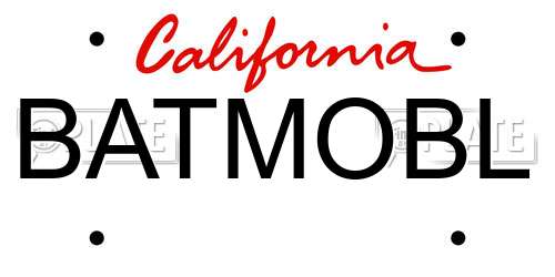 BATMOBL California License Plate