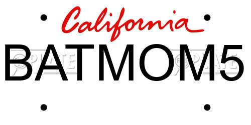 BATMOM5 California License Plate