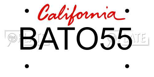 BATO55 California License Plate