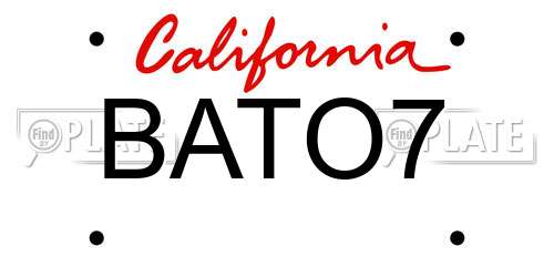 BATO7 California License Plate