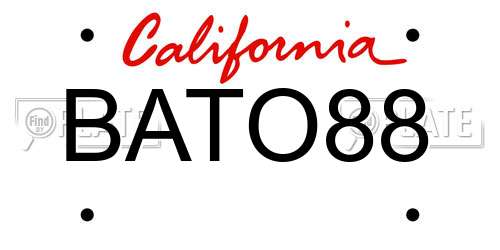 BATO88 California License Plate