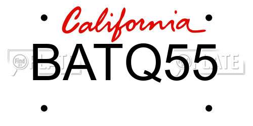 BATQ55 California License Plate