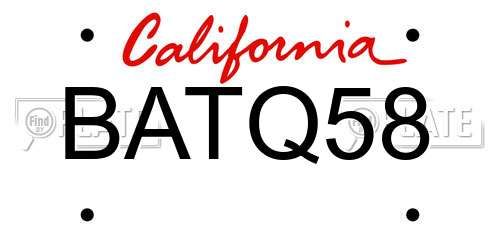 BATQ58 California License Plate