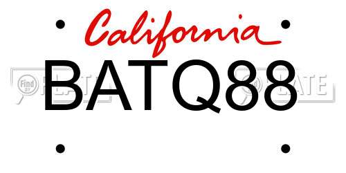 BATQ88 California License Plate