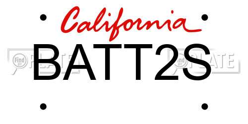 BATT2S California License Plate