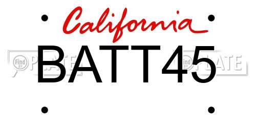BATT45 California License Plate