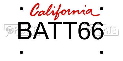 BATT66 California License Plate