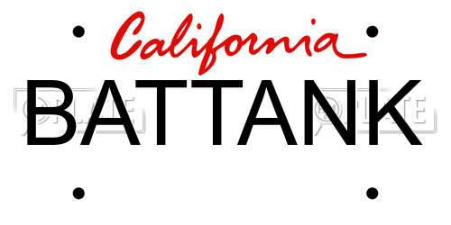 BATTANK California License Plate