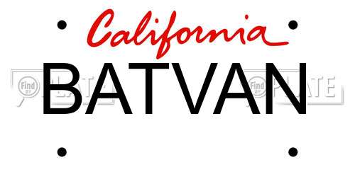 BATVAN California License Plate