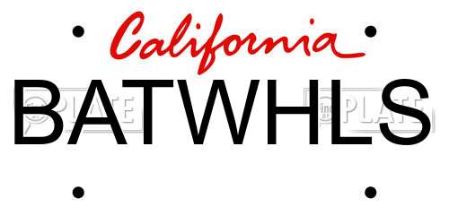 BATWHLS California License Plate