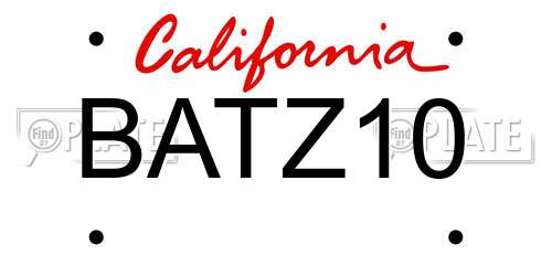 BATZ10 California License Plate