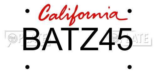 BATZ45 California License Plate