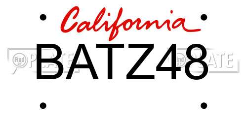 BATZ48 California License Plate