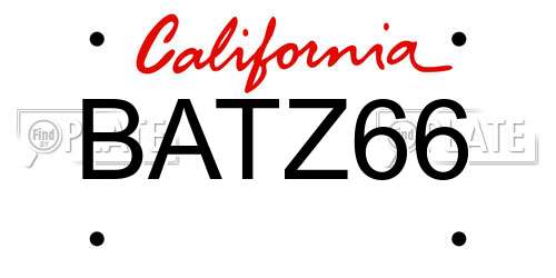 BATZ66 California License Plate