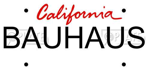 BAUHAUS California License Plate