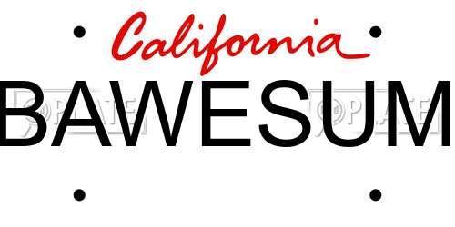 BAWESUM California License Plate