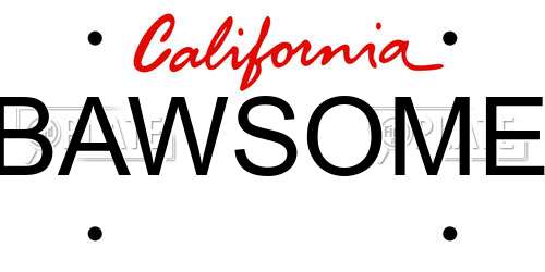 BAWSOME California License Plate