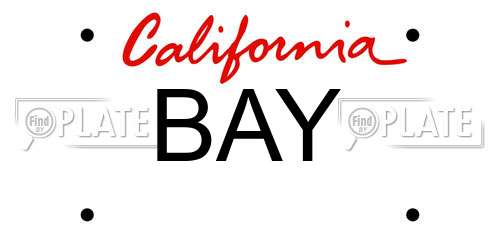BAY California License Plate