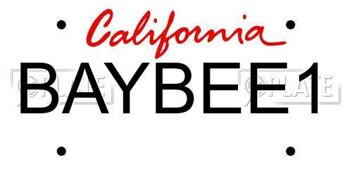 BAYBEE1 California License Plate