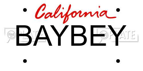 BAYBEY California License Plate