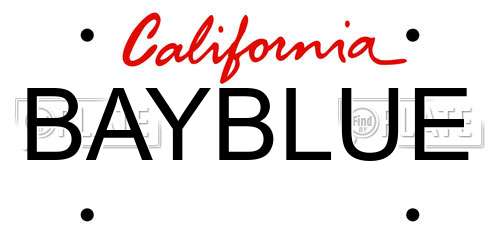 BAYBLUE California License Plate