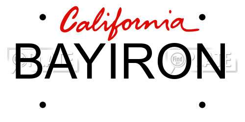 BAYIRON California License Plate